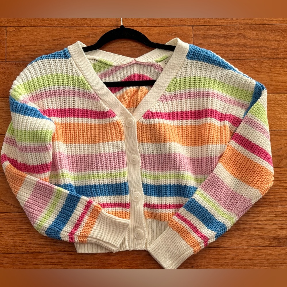 V-Neck Colorful  Cardigan